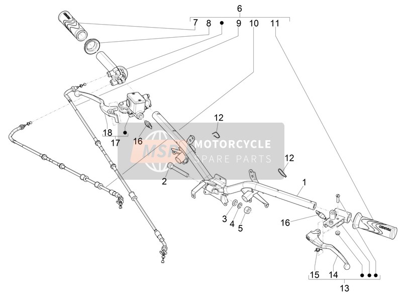 Piaggio Liberty 150 iGet 4T 3V ie ABS 2015 Guidon - Maître cil. pour un 2015 Piaggio Liberty 150 iGet 4T 3V ie ABS