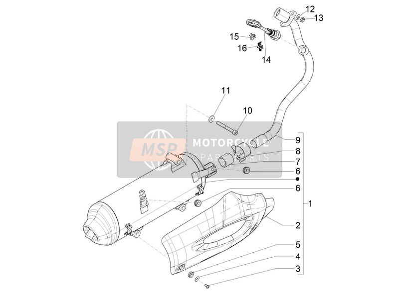 1A0074435, Silencer Complete With Protection, Piaggio, 0