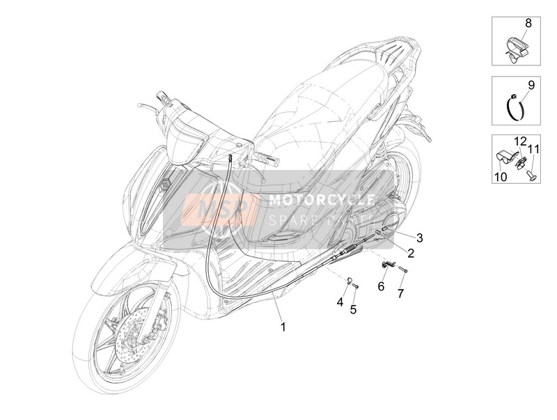 Piaggio Liberty 150 iGET 4T 3V ie ABS (USA) 2018 Transmissies voor een 2018 Piaggio Liberty 150 iGET 4T 3V ie ABS (USA)