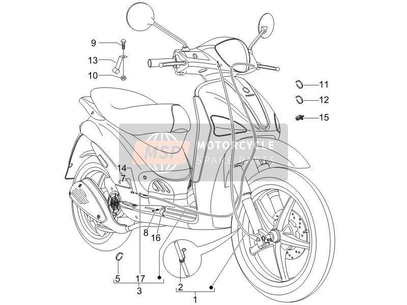 Piaggio Liberty 200 4T E3 2007 Transmissies voor een 2007 Piaggio Liberty 200 4T E3