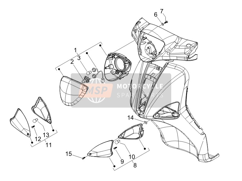 Piaggio Liberty 200 4T E3 2006 Front Headlamps - Turn Signal Lamps for a 2006 Piaggio Liberty 200 4T E3