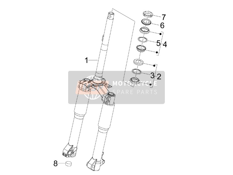 Piaggio Liberty 200 4T Sport 2006 Fourchette/Tube de direction - Unité de roulement de direction pour un 2006 Piaggio Liberty 200 4T Sport