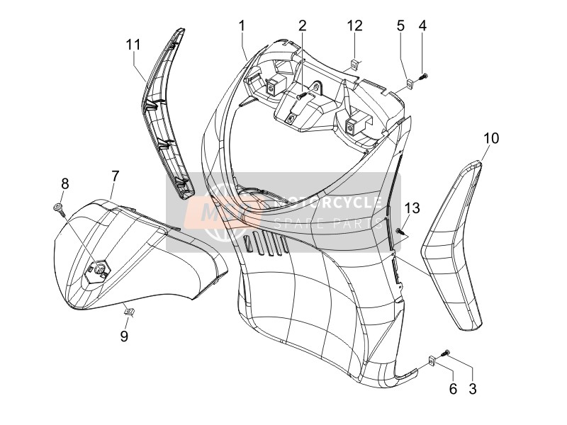 Piaggio Liberty 200 4T Sport E3 2007 Front Shield for a 2007 Piaggio Liberty 200 4T Sport E3