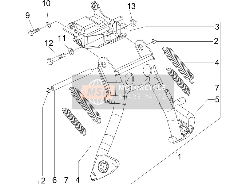 648655, Compleet Middenbok, Piaggio, 0