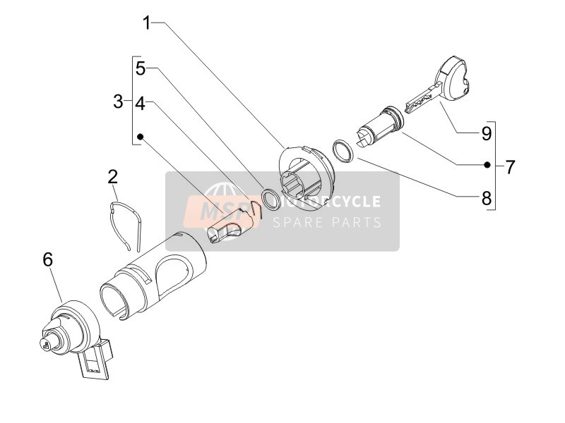 664044, Sleutel, Piaggio, 2