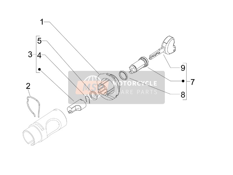 Piaggio Liberty 50 2T 2008 Serrures pour un 2008 Piaggio Liberty 50 2T