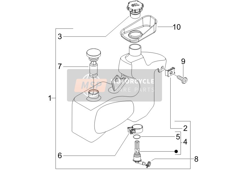 Piaggio Liberty 50 2T 2008 Tanque de aceite para un 2008 Piaggio Liberty 50 2T