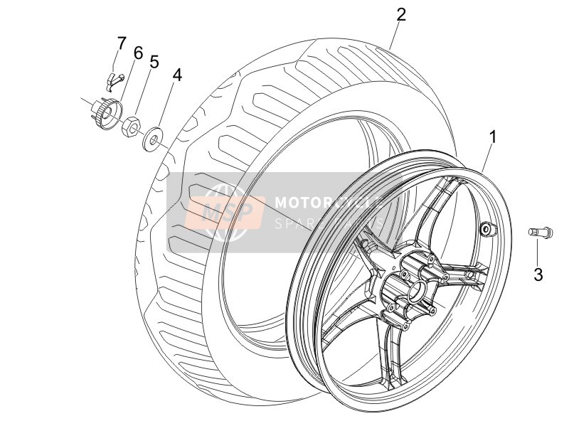 Piaggio Liberty 50 2T 2008 Rear Wheel for a 2008 Piaggio Liberty 50 2T