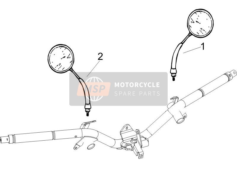 Piaggio Liberty 50 2T MOC 2011 Miroir de conduite/s pour un 2011 Piaggio Liberty 50 2T MOC