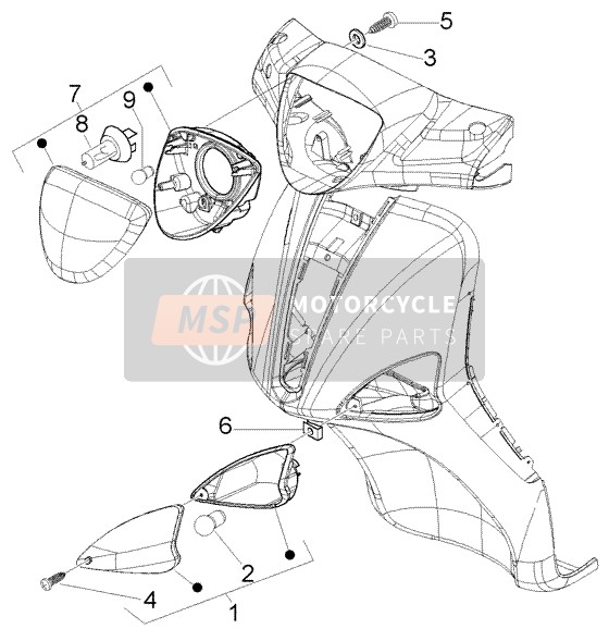 Piaggio Liberty 50 2T RST 2005 Luces delanteras para un 2005 Piaggio Liberty 50 2T RST