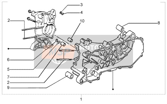 Piaggio Liberty 50 2T RST 2004 Crankcase for a 2004 Piaggio Liberty 50 2T RST