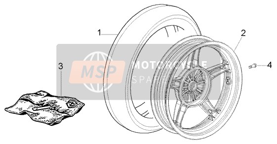 Piaggio Liberty 50 2T RST PTT (AU-D) 2005 Rear Wheel for a 2005 Piaggio Liberty 50 2T RST PTT (AU-D)