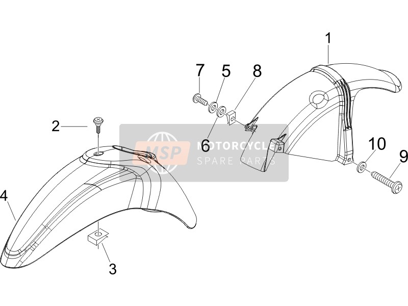 1B007505, Front Fender, Piaggio, 1