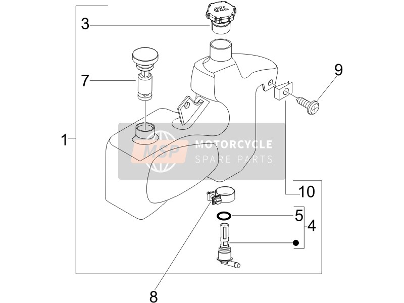 Piaggio Liberty 50 2T Sport 2006 Tanque de aceite para un 2006 Piaggio Liberty 50 2T Sport