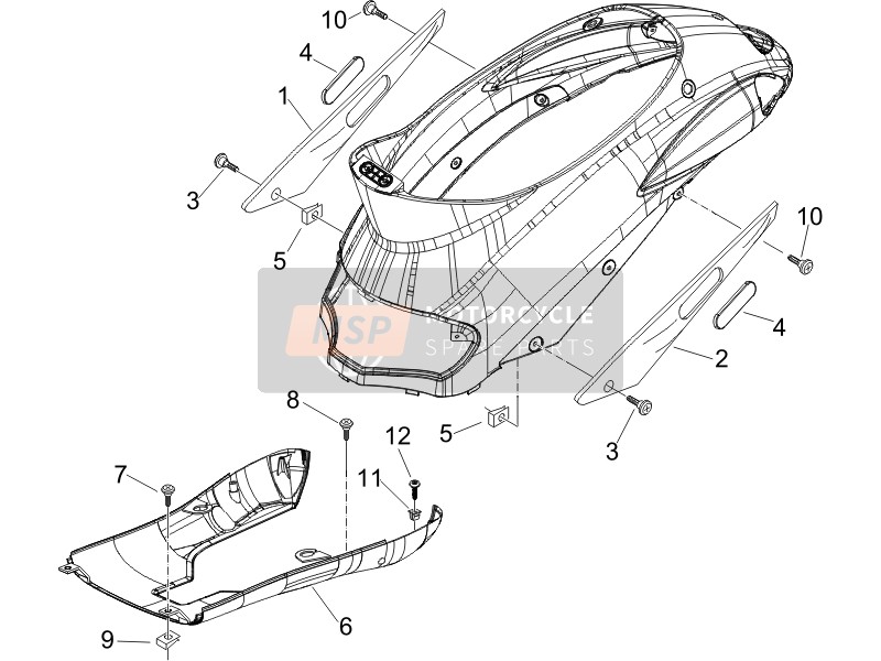 Piaggio Liberty 50 2T Sport 2007 Coperchio laterale - Spoiler per un 2007 Piaggio Liberty 50 2T Sport