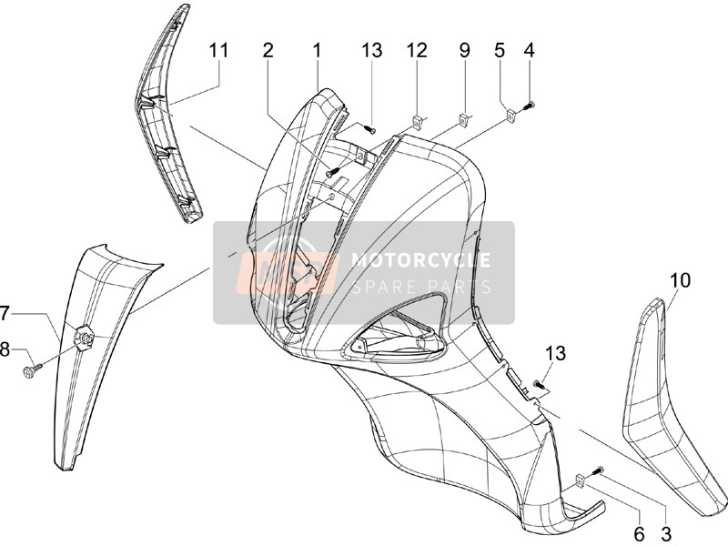 Piaggio Liberty 50 2T (UK) 2007 Front Shield for a 2007 Piaggio Liberty 50 2T (UK)