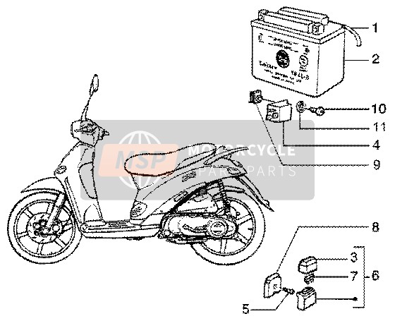 Piaggio Liberty 50 4T 2002 Appareil électrique (3) pour un 2002 Piaggio Liberty 50 4T