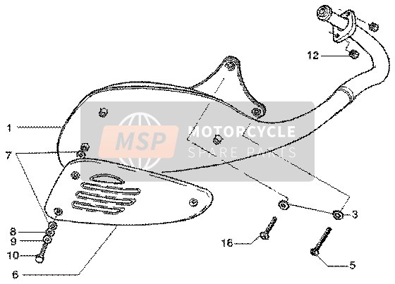 Piaggio Liberty 50 4T 2002 Silenciador para un 2002 Piaggio Liberty 50 4T