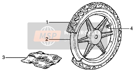 Piaggio Liberty 50 4T 2001 Rear Wheel for a 2001 Piaggio Liberty 50 4T