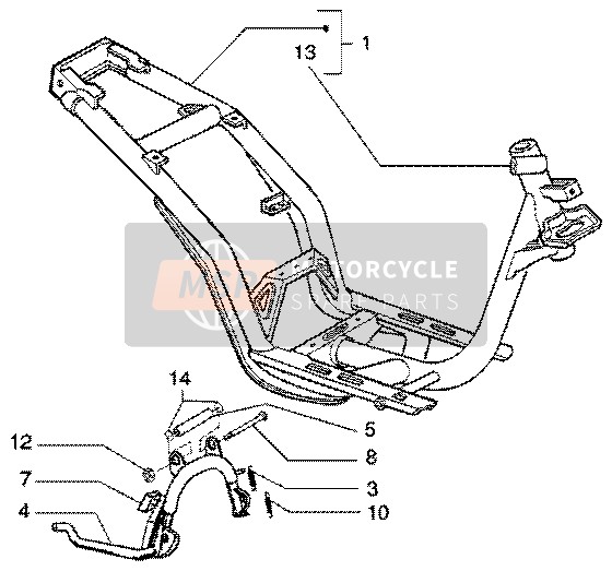 Piaggio Liberty 50 4T 2001 Stand Chassiscentral pour un 2001 Piaggio Liberty 50 4T