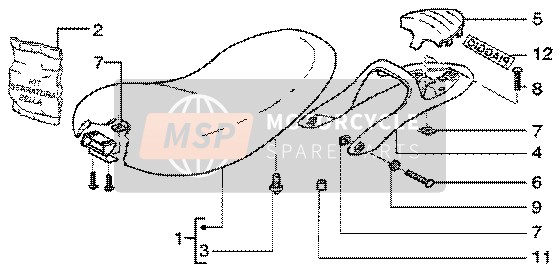 Piaggio Liberty 50 4T 2003 Sillín-Portaequipajes para un 2003 Piaggio Liberty 50 4T