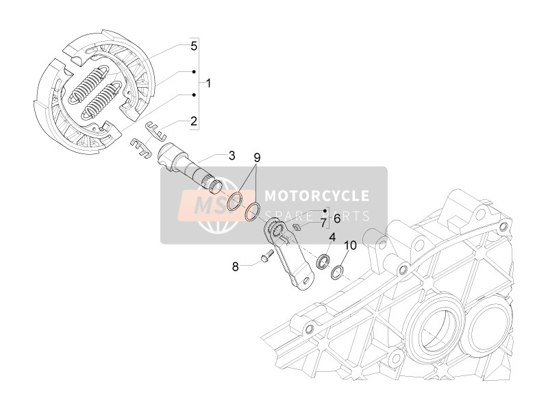 Piaggio Liberty 50 4T 3V (USA) 2017 Bremse hinten - Bremsbacke für ein 2017 Piaggio Liberty 50 4T 3V (USA)