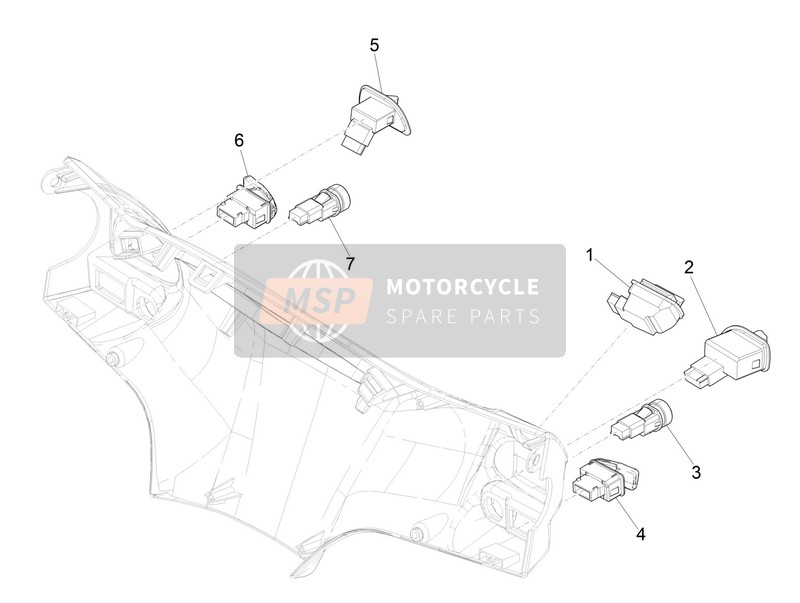 Piaggio Liberty 50 4T 3V (USA) 2017 Sélecteurs - Commutateurs - Boutons pour un 2017 Piaggio Liberty 50 4T 3V (USA)