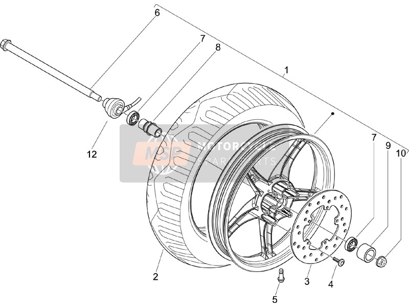 Piaggio Liberty 50 4T Delivery 2006 Front Wheel for a 2006 Piaggio Liberty 50 4T Delivery