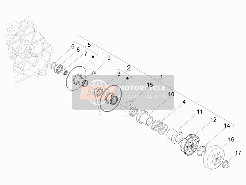 Piaggio Liberty 50 4T Delivery 2011 Driven Pulley for a 2011 Piaggio Liberty 50 4T Delivery