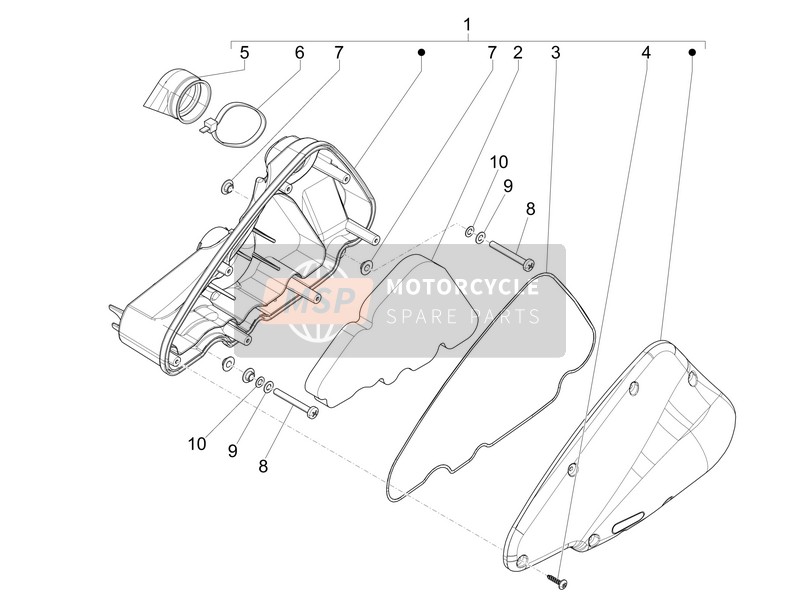 Piaggio Liberty 50 4T Delivery 2010 Filtro de aire para un 2010 Piaggio Liberty 50 4T Delivery