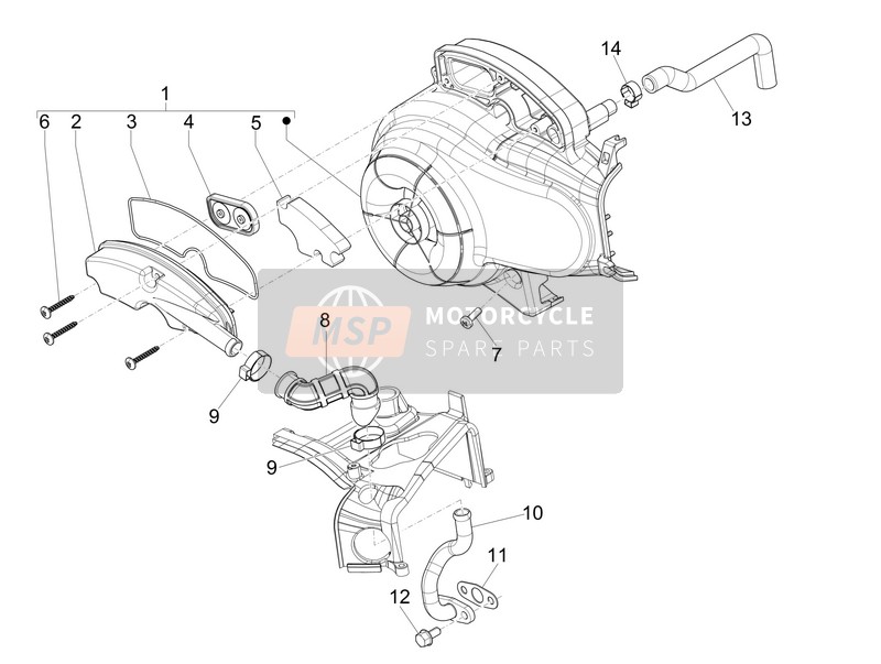 Piaggio Liberty 50 4T Delivery 2011 Secundaire luchtkast voor een 2011 Piaggio Liberty 50 4T Delivery