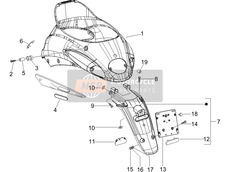 Piaggio Liberty 50 4T Delivery 2011 Rear Cover - Splash Guard for a 2011 Piaggio Liberty 50 4T Delivery