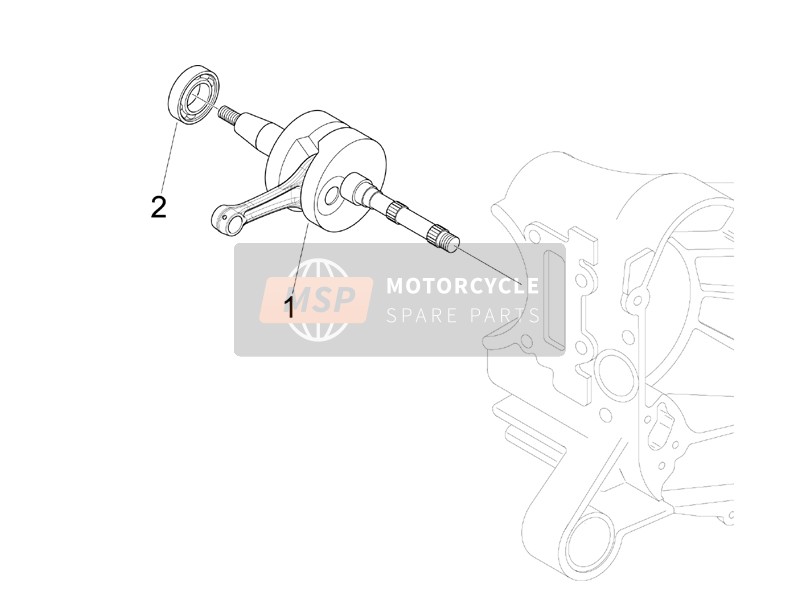 Piaggio Liberty 50 4T Delivery TNT 2009 Crankshaft for a 2009 Piaggio Liberty 50 4T Delivery TNT