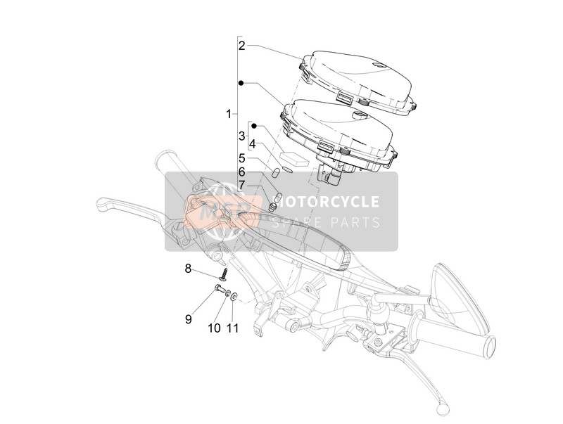 Piaggio Liberty 50 4T MOC 2013 Metercombinatie - Dashboard voor een 2013 Piaggio Liberty 50 4T MOC