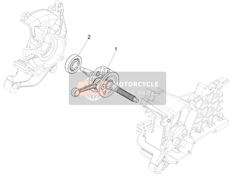 Piaggio Liberty 50 4T PTT 2010 Cigüeñal para un 2010 Piaggio Liberty 50 4T PTT