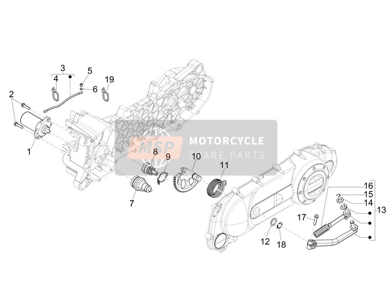 Piaggio Liberty 50 4T PTT 2009 Starter - Elektrische starter voor een 2009 Piaggio Liberty 50 4T PTT