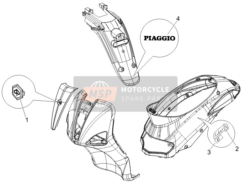 Piaggio Liberty 50 4T PTT (B-NL) 2014 Platten - Embleme für ein 2014 Piaggio Liberty 50 4T PTT (B-NL)