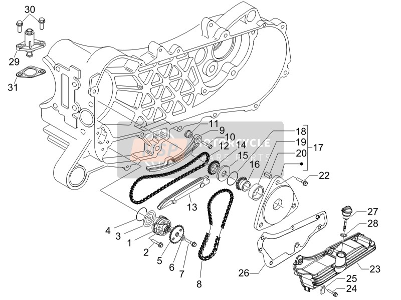 Piaggio Liberty 50 4T PTT (B-NL) (2) 2006 Oil Pump (2) for a 2006 Piaggio Liberty 50 4T PTT (B-NL) (2)