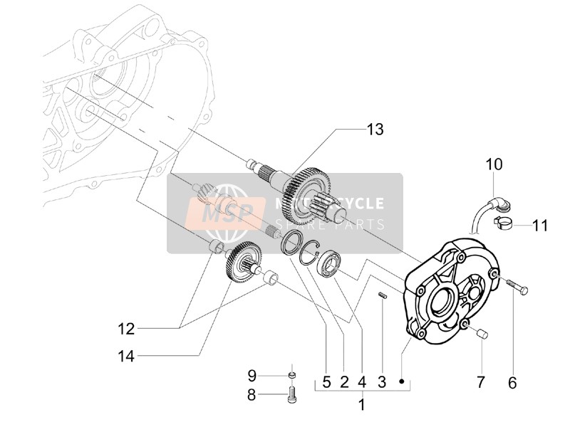 828330, Achterwiel Axis Cpl. Z=56, Piaggio, 0