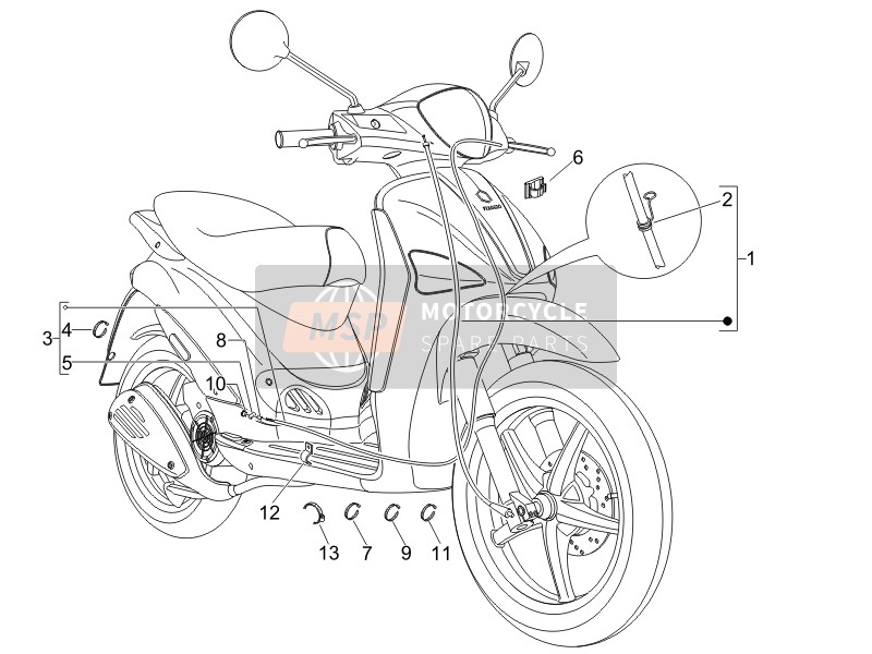 Piaggio Liberty 50 4T PTT (D) 2012 Transmisiones para un 2012 Piaggio Liberty 50 4T PTT (D)