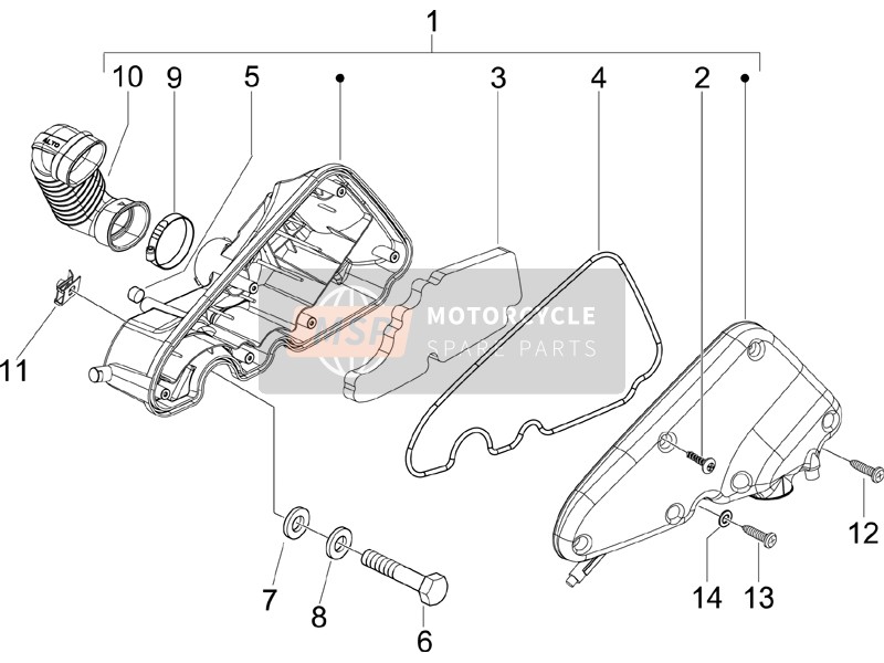 Piaggio Liberty 50 4T PTT (D) 2011 Filtro de aire (2) para un 2011 Piaggio Liberty 50 4T PTT (D)