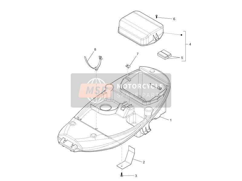 Piaggio Liberty 50 4T PTT (D) 2008 Helmet Housing - Under Saddle (2) for a 2008 Piaggio Liberty 50 4T PTT (D)