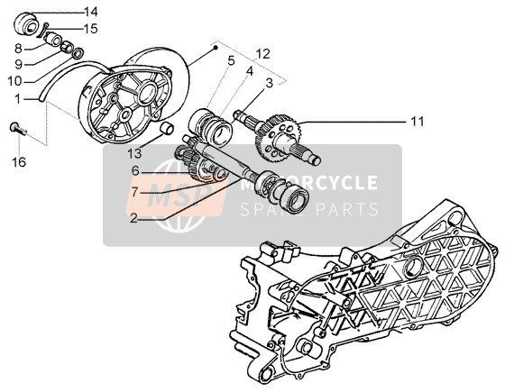 8416875, Axe De Roue Arriere, Piaggio, 1