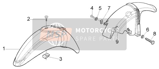 Piaggio Liberty 50 4T RST 2003 Front And Rear Mudguard for a 2003 Piaggio Liberty 50 4T RST