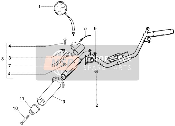 581797, Poignee Gauche, Piaggio, 4