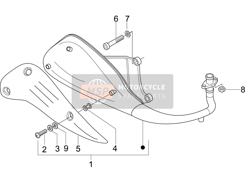 Piaggio Liberty 50 4T Sport 2006 Silencer for a 2006 Piaggio Liberty 50 4T Sport