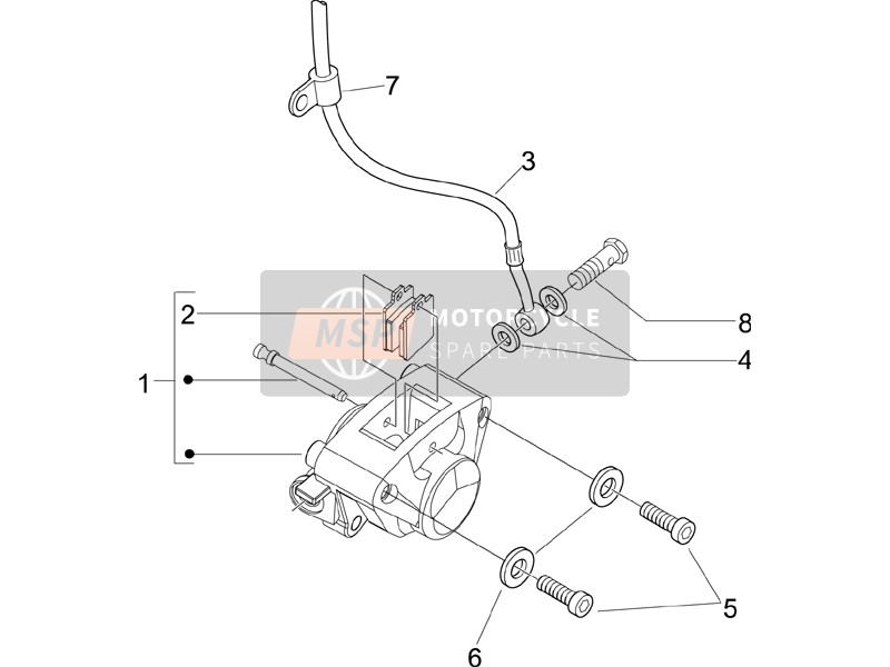 Piaggio Liberty 50 4T Sport 2006 Brakes Pipes - Calipers for a 2006 Piaggio Liberty 50 4T Sport