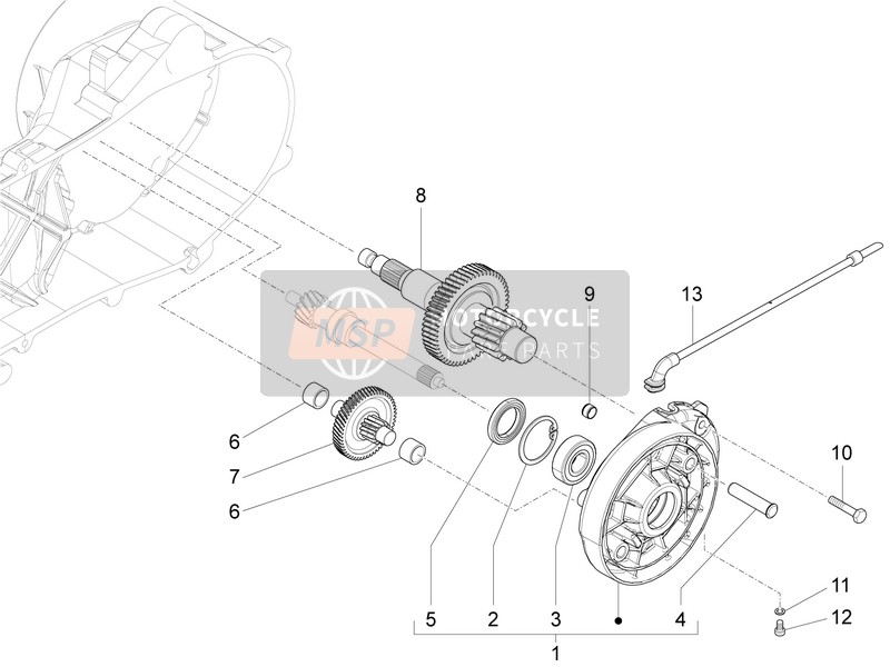 Piaggio Liberty 50 iGet 4T 3V 25kmh E4 No ABS 2018 Unità di riduzione per un 2018 Piaggio Liberty 50 iGet 4T 3V 25kmh E4 No ABS