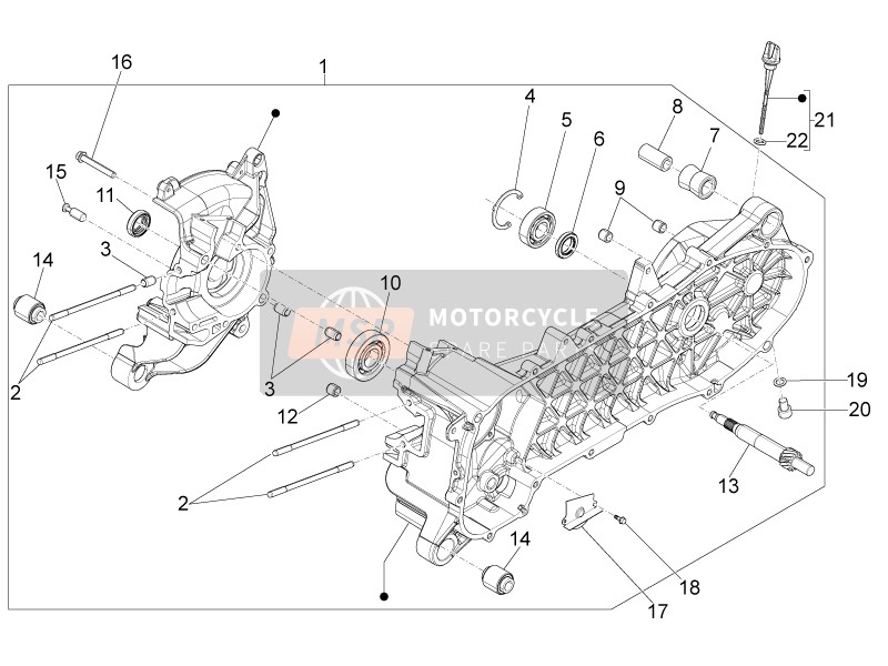 Piaggio Liberty 50 iGet 4T 3V (EU) 2016 Caja Del Cigüeñal para un 2016 Piaggio Liberty 50 iGet 4T 3V (EU)