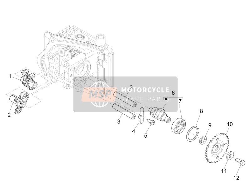 Piaggio Liberty 50 iGet 4T 3V (EU) 2016 Unità di supporto per leve oscillanti per un 2016 Piaggio Liberty 50 iGet 4T 3V (EU)